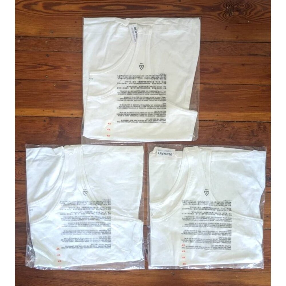 LOT OF 3 Old Navy white first layer tank top women's Plus Size 4X scoop neck